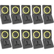 Sjqka - 10 Packs Universal Waterproof 10A 250V Power Connector Multi Plug Electrical Socket Outlet with Cover 60mm ip 54 rv Motorhome Caravan