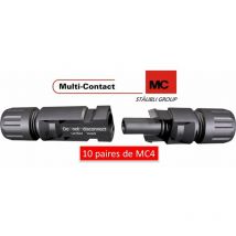 Multi Contact - 10 paires de connecteurs, fiches mc4 male et femelle (4-6 mm2) multi-contact