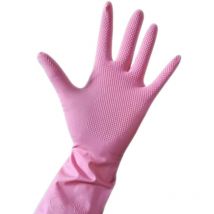 10 paires de gants en caoutchouc pour le ménage - couleur rose - manche longue - taille s