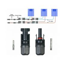 Seenlin - 10 pairs of MC4 photovoltaic male and female connectors, solar photovoltaic module joints with special keys
