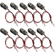 Bluedeer - 10 Pcs 9V Batterieclip Batterie Anschluss Kabel 9V Batterie Clip Anschluss mit 15cm Anschlusskabel Batterie Snap Anschluss I-Typ Batterie
