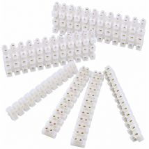 10 pcs Barrette de Connexion 10A Bloc à 12 Bornes Avec des Vis Blocs de Jonction Électriques Double Rangée pour Fils de Raccordement, Appareils