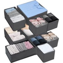10 Pcs Boite Organisateur Tiroir, Boite Rangement Vetement Tissu Non-Tissé Pliable pour ​Soutiens-Gorge, Chaussettes, sous-Vêtements