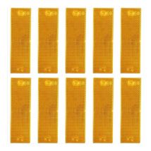10 pcs Catadioptre Rectangulaire Jaune 10 4cm Catadioptre Remorque Autocollant Catadioptre Moto Adhesif Catadioptre Camion Reflecteur Remorque pour