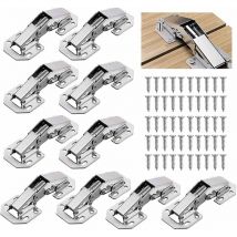 Minetgnon - 10 pcs Charniere Porte Placard avec Vis, 3 Pouces 90°Charniere Meuble pour Armoires de Porte Cuisine - Gris clair