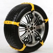 10 pcs Chaussettes à Neige Voiture 185 - 225 mm, Chaînes à Neige Jaunes, Câbles de Traction Urgence Réglables Antidérapants Chaîne de Pneu Voiture,