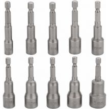 10 Pcs Embout Douille Visseuse à Choc 6-15mm Set Magnétique Hexagonale Douille Jeu de Embout Aimanté Perceuse Prise Hexagonale douille Set 1/4 Pouce