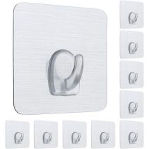 Serbia - 10 Pcs Nano Crochets Adhésifs En Plastique Fort Collant Crochet Réutilisable Crochet Mural Sans Ongles Lavable Non Tachant Crochet Carré