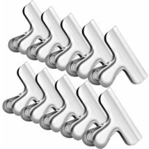 Jalleria - 10 pcs Pince Sachet Acier Inoxydable Clips de Fermeture Conservation Alimentaire pour Fermer Emballage Alimentaire Fermer Sachets Parfait