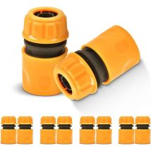 10 pcs Raccord Rapide Tuyau d'Arrosage 1/2 - Connecteur en Plastique pour Appareils de Jardin, Robinet, Tuyau Hose