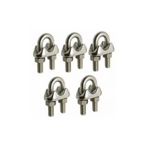 Treetalk - 10 Pcs Serre câble à étrier en InoXA4 pour câble acier/inox de (6mm)-Serre-câble