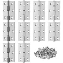 Petites Ecrevisses - 10 Pcs Stainless Steel Folding Hinge for Piano Furniture Door Hinges for Cupboard Window with Screws