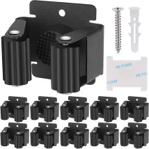Porta Scope da Parete in Acciaio Inossidabile 304 – Supporto Utensili con 6 Staffe e 3 Ganci – Design Antiscivolo e Antiruggine