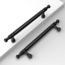10 Pezzi Maniglie per Armadio 128mm Maniglia per Porta Mobili in Metallo con Viti Nero
