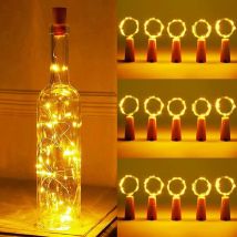 10 Pièces Led Bouteille Lumières,led Bouteille Guirlande,2m 20 Leds Bouteille Guirlande Lampes De Bouteille,bouteille Guirlande Liège Lampes Pour 