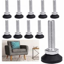10 Pices Vis de Rglage pour Meuble M1040mm Pieds de Nivellement pour Meubles Pied Vrin Rglable en Acier Galvanis Pieds de Mise Niveau Pieds Vrin de