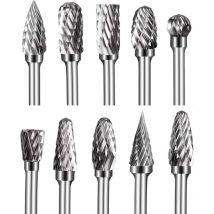 10pcs 1/8' 6mm Double Cut Tungsten Carbide Shank Burrs