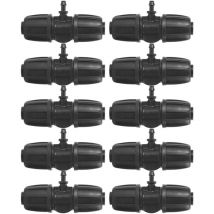 10 pièces 16mm à 4/7 connecteur de té barbelé de Verrouillage de Jardin pour l'irrigation de Jardin de Tuyau pe