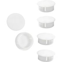 10 Pièces 25mm Bouchons en Plastique Rond, Cache Trou Meuble, Blanc, Bouchon de Trou de Percage pour Verrouillage Trou Meubles