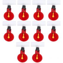 10 pièces automatique poulet tasses à eau buveur 1/2 pouces Tee volaille poule alimentation outils rouge - Jeffergarden