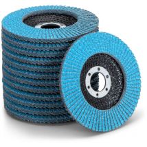 Ikodm - 10 pieces Disc compartment, Stainless steel Sanding disc Flap disc Polishing disc Blue ø 125 mm Bore 22 mm - 120 grit