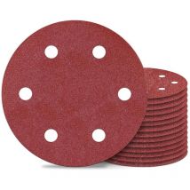 10 pièces Disque abrasif 225 mm Disque de Ponçage 400 Grain pour les ponceuses à long col, les meuleuses de cloison sèche de 6 trous Ronds Papier