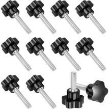 10 pièces écrou à poignée étoile M8x40mm écrou à ailettes bouton de serrage femelle filetage plastique tête étoile pour machine-outil, noir