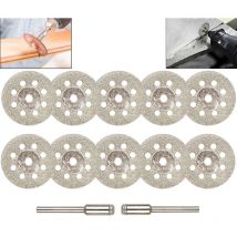 Disque Diamant de Coupe,Lot de 10 mini disques de coupe diamantés pour métal, lame de coupe pour carrelage, outil de coupe rotatif pour pierre,