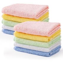 10 Pièces Serviettes de Bébé Serviettes de Main Fibre de Bambou Facial Lingettes 25 25 Cm Enfants Serviettes Multicolor Serviettes de bain Serviettes