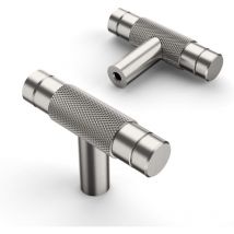 Jalleria - 10 Pieces T-Shaped Cabinet Knobs Silver Door Knobs for Cupboards Kitchen Door Knob Cupboard Knobs Door Knob Kitchen Handle Furniture Handle
