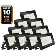 Europalamp - 10 Projecteurs led 20W Ipad Blanc chaud 3000K Haute Luminosité