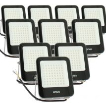 10 proiettori LED 50W IP65 SIRAH da esterno bianco naturale 4000K