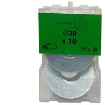 10 rondelles carrossier Ø20 zingué - Viswood