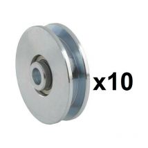 10 Roues canal Carrée 10mm - Ø80mm