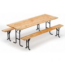10 Set birreria tavolo panche legno feste sagre 220x80 stock