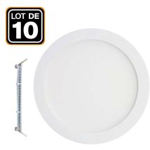Europalamp - 10 Spot Encastrable led 18W Rond Extra-Plat Blanc Froid 6000K