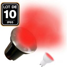 Europalamp - 10 Spots Encastrables de Sol Rond Inox 304 Exterieur IP65 +