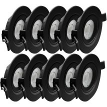 10 Faretti da Incasso led Neri Asturia Orientabili 7W Eq. 75 w Température de Couleur: Bianco neutro 4000K