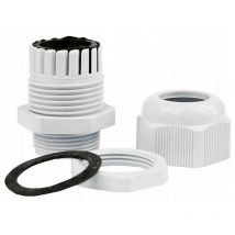 Adelid - 10 Stück Kabelverschraubungen einstellbare 11-18mm Kabeldurchführungen M25x1,5 IP68 wasserdicht Grau