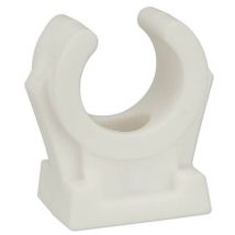 Einzel-Rohrclip 14 - 15 mm – 10 Stück – PP (Polypropylen) – Weiß – M6 Gewindehülse aus Messing