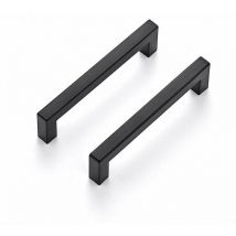 10 Stück 128 mm schwarze Möbelgriffe für Küchenschränke, Schrankgriffe, Schubladengriffe aus Edelstahl, schwarze Türgriffe für Küchenschränke.
