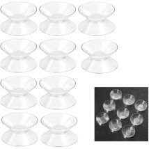 Bluedeer - 10 Stück Doppelseitige Saugnäpfe Klein Transparent Rutschfeste Saugknöpfe mit Haken für Glas, Spiegel & Dekoration Saugnäpfe für Fenster