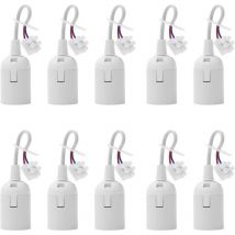 10 Stück Lampenfassung E27 Ersatzfassung Renovierfassung Lampenhalterung 4 a 250V Baufassung mit Kabel für Wohnzimmer Kronleuchter Küche Schlafzimmer