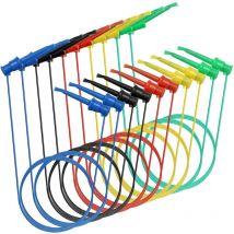 Dolaso - 10 Stück Multimeter-Testkabel mit zwei Prüfhaken, 5 Farben, flexible Prüfkabel aus Silikon für Elektronik, Komponenten und Prüfverbindungen