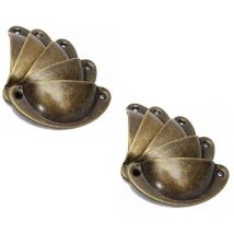 Cyslmuk - 10 Stück Muschelgriffe im Vintage-Stil für Kommoden, Küchenmöbel, gebogenes Eisen, Vintage-Schranktürgriffe, 8,2 cm x 3,5 cm, antikes