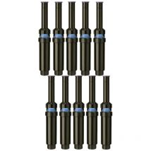 10 Stück NP-Aufsteckdüsen 10 cm mit KVF-8 Düse Reichweite 2,4 m Einstellbar von 0° bis 360° Präzise Bewässerung Klein