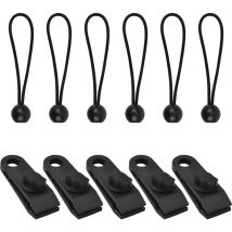 10 Stück Planen-Clip-Zelt-Clips, Krokodilmaul, Planen-Markisen, Planen-Zelt-Clip, Planenspanner mit Kugel-Bungee-elastischem Seil für Planen,