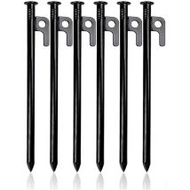 Csparkv - 6 Stück) Robuste Zeltheringe, Zeltheringe aus geschmiedetem Stahl, 30 cm Camping-Heringe mit Haken, harten Bodenbefestigungsnägeln für