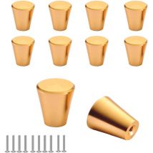 10 Stück Schrankknöpfe, Aluminium Schubladengriffe mit Schrauben 20mm, Runder Schrankknopf für Schränke, Bücherregale, Schranktüren - Roségold