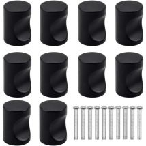 10 Stück schwarze Schubladen-Türgriffe, Möbelknöpfe, Schubladenknöpfe mit einem runden Loch, moderne Türknöpfe, Möbelgriffe für Schrank, Küche,